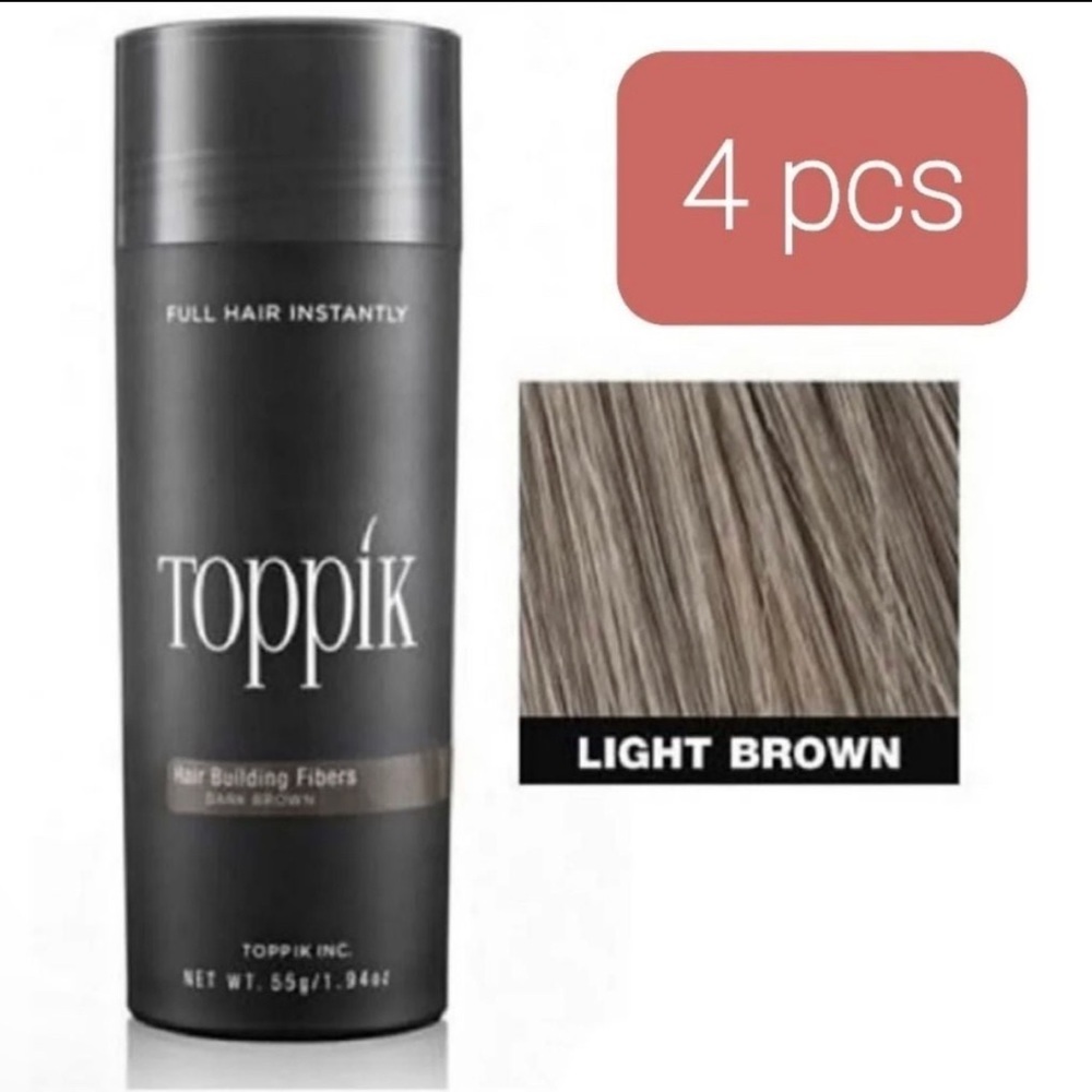 Toppik light brown 27.5 oz hair building fibers for fuller look *4